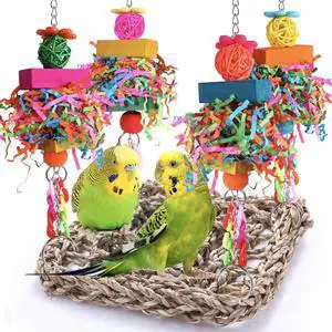 Parakeet Toys Bird Toys Conure Toys Birdcage Stands Bird Foraging Wall Seagrass Woven Hammock Swing Mat for Lovebirds,Cockatiel,Budgie and Other Small to Middle Birds Parakeet Toys Bird Toys Conure Toys Birdcage Stands Bird Foraging Wall Seagrass Woven Hammock Swing Mat for Lovebirds,Cockatiel,Budgie and Other Small to Middle Birds