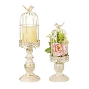 Pack of 2-Piece Birdcage Candle Holder, Vintage Candle Stick Holders, Wedding Candle Centerpieces for Tables, Iron Candlestick Holder Home Decor Pack of 2-Piece Birdcage Candle Holder, Vintage Candle Stick Holders, Wedding Candle Centerpieces for Tables, Iron Candlestick Holder Home Decor