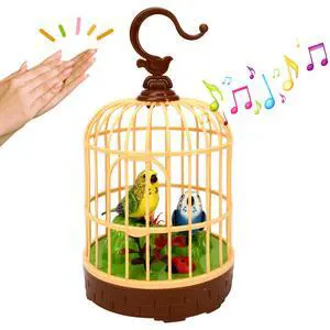 Singing Bird in a Cage Toy, Voice-Activated Induction Birdcage with Talking Chirping Parrot, Realistic Moving Animation, Lifelike Sound, Motion Sensor Music Box, Desk Room Decor (No battery included) Singing Bird in a Cage Toy, Voice-Activated Induction Birdcage with Talking Chirping Parrot, Realistic Moving Animation, Lifelike Sound, Motion Sensor Music Box, Desk Room Decor (No battery included)