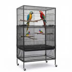 Large Bird Cage Cover Bird Cage Seed Catcher 118 x 31 Inches Adjustable Elastic Band Mesh Birdcage Cover Net Skirt for Parrot Parakeet Macaw African Cages (Black) Large Bird Cage Cover Bird Cage Seed Catcher 118 x 31 Inches Adjustable Elastic Band Mesh Birdcage Cover Net Skirt for Parrot Parakeet Macaw African Cages (Black)