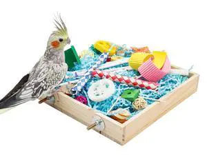 Bird Foraging Toys Box, Wooden Parrot Shredding Toys Box, Bird Chewing Toys, Birdcage Accessories, Suitable for Small Birds Parakeets Cockatiels Love Birds Conures Bird Foraging Toys Box, Wooden Parrot Shredding Toys Box, Bird Chewing Toys, Birdcage Accessories, Suitable for Small Birds Parakeets Cockatiels Love Birds Conures