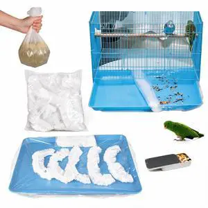 100 Pcs Universal Bird Cage Liners - 23X19 Inch Disposable Leak-Proof Elastic Edge Pet Cage Waste Bags for Most Bird Cages 100 Pcs Universal Bird Cage Liners - 23X19 Inch Disposable Leak-Proof Elastic Edge Pet Cage Waste Bags for Most Bird Cages
