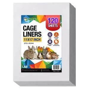 Bird Cage Liners, 11 x 17 in, 120 Unprinted Sheets, Absorbent Paper | 120 unprinted newsprint sheets, 11 x 17 in, gray. Ink-free liners for bird cages and small pet enclosures. Trim to fit. Bird Cage Liners, 11 x 17 in, 120 Unprinted Sheets, Absorbent Paper | 120 unprinted newsprint sheets, 11 x 17 in, gray. Ink-free liners for bird cages and small pet enclosures. Trim to fit.
