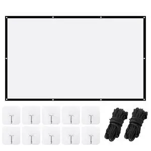 Projector Screen, White Projector Screen, 16:9 No Crease Home Theater Foldable Projection Screen 60"|72"|84"|100"|120"|150" (60 inch Thickened) Projector Screen, White Projector Screen, 16:9 No Crease Home Theater Foldable Projection Screen 60"|72"|84"|100"|120"|150" (60 inch Thickened)