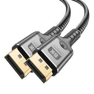 8K DisplayPort Cable 1.4,DP to DP Cable 3.3FT,8K@60Hz 4K@144Hz,Display Port to Display Port 32.4Gbps High-Speed Transfer,Nylon Braided Cord for Gaming Monitors,TVs and Computer Devices 8K DisplayPort Cable 1.4,DP to DP Cable 3.3FT,8K@60Hz 4K@144Hz,Display Port to Display Port 32.4Gbps High-Speed Transfer,Nylon Braided Cord for Gaming Monitors,TVs and Computer Devices