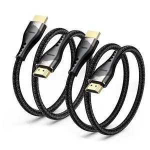 Short HDMI Cable 1.5 FT 2-Pack, 10K 8K HDMI 2.1 Ultra High Speed 18 inch | HDMI Cord with Ethernet 48Gbps, 8K@60Hz, 4K@120Hz, HDR10, eARC for Monitor, HDTV, PS5, HDMI Switch, PC Short HDMI Cable 1.5 FT 2-Pack, 10K 8K HDMI 2.1 Ultra High Speed 18 inch | HDMI Cord with Ethernet 48Gbps, 8K@60Hz, 4K@120Hz, HDR10, eARC for Monitor, HDTV, PS5, HDMI Switch, PC