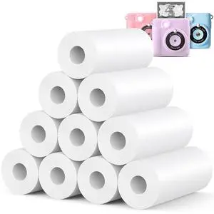 Kids Camera Paper Roll Refill, 10 Rolls, Thermal Printing Papers | 57X25mm - White, Thermal Printing Paper Refiils for Most Kids Instant Print Cameras, Replacement Rolls for Photos Print Kids Camera Paper Roll Refill, 10 Rolls, Thermal Printing Papers | 57X25mm - White, Thermal Printing Paper Refiils for Most Kids Instant Print Cameras, Replacement Rolls for Photos Print