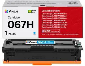 067H Cyan Toner Cartridge 1 Pack Replacement for Canon 067 067H imageCLASS LBP633Cdw MF656Cdw LBP632Cdw MF653Cdw MF654Cdw Printer Ink (1 Pack) 067H Cyan Toner Cartridge 1 Pack Replacement for Canon 067 067H imageCLASS LBP633Cdw MF656Cdw LBP632Cdw MF653Cdw MF654Cdw Printer Ink (1 Pack)