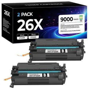 26X CF226X CF226A 2 Pack Black Toner Cartridges High Yeild Compatible for 26X 26X CF226X CF226A 2 Pack Black Toner Cartridges High Yeild Compatible for 26X