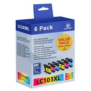 LC103XL Compatible Ink Cartridges Replacement for Brother LC103 LC101 High Yield Color Ink Works with Brother MFC-J870DW, J6920DW, J6520DW, J450DW Printers (2 Cyan, 2 Magenta, 2 Yellow) LC103XL Compatible Ink Cartridges Replacement for Brother LC103 LC101 High Yield Color Ink Works with Brother MFC-J870DW, J6920DW, J6520DW, J450DW Printers (2 Cyan, 2 Magenta, 2 Yellow)