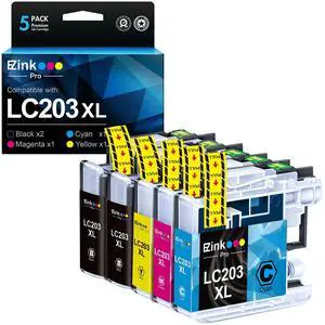 LC203XL Compatible for Brother LC203XL LC201XL Ink Cartridges | LC203 XL LC201 XL use with MFC-J480DW MFC-J880DW MFC-J4420DW MFC-J680DW MFC-J885DW (Black, Cyan, Magenta, Yellow,5 Pack) LC203XL Compatible for Brother LC203XL LC201XL Ink Cartridges | LC203 XL LC201 XL use with MFC-J480DW MFC-J880DW MFC-J4420DW MFC-J680DW MFC-J885DW (Black, Cyan, Magenta, Yellow,5 Pack)