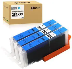 CLI-281 Cyan Ink Cartridge Replacement for Canon CLI-281XXL 281XXL 281 Cyan Use for Canon PIXMA TS6320 TR7520 TS8120 TS8320 TR8520 TS9120 (3X CLI-281XXL C) CLI-281 Cyan Ink Cartridge Replacement for Canon CLI-281XXL 281XXL 281 Cyan Use for Canon PIXMA TS6320 TR7520 TS8120 TS8320 TR8520 TS9120 (3X CLI-281XXL C)