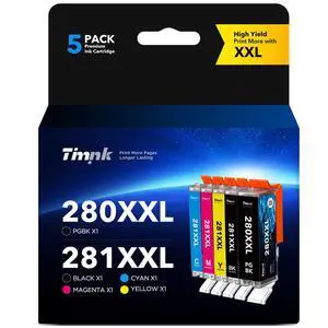 280 281 PGI-280XXL CLI-281XXL Compatible Ink Cartridges Compo Pack | Replacement for Canon TR7520 TR8520 TS6120 TS6220 TS8120 TS8220 TS9120 TS9520 TS6320 TS9521C (5 Pack) 280 281 PGI-280XXL CLI-281XXL Compatible Ink Cartridges Compo Pack | Replacement for Canon TR7520 TR8520 TS6120 TS6220 TS8120 TS8220 TS9120 TS9520 TS6320 TS9521C (5 Pack)