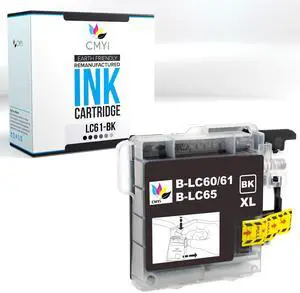 LC61 Black Replacement Ink Cartridge for Brother DCP-145C, 165C, 195C, 197C, 365CN, 375CW, 385C, 385CW, 395CN, 585CW, J125, J140W, J715W, MFC-250c, 255CW, 290C, 295CN, 490CW, 495CW Printer LC61 Black Replacement Ink Cartridge for Brother DCP-145C, 165C, 195C, 197C, 365CN, 375CW, 385C, 385CW, 395CN, 585CW, J125, J140W, J715W, MFC-250c, 255CW, 290C, 295CN, 490CW, 495CW Printer