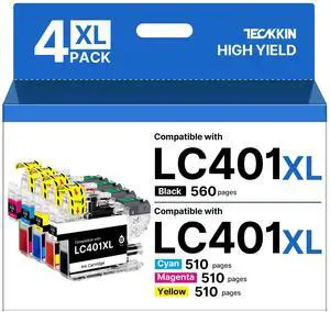 LC401XL Ink Cartridges for Brother Printer, LC401XL Ink Cartridges Work for MFC-J1010DW MFC-J1170DW MFC-J1012DW MFC-J1800DW (Black, Cyan, Magenta, Yellow, 4Pack) LC401XL Ink Cartridges for Brother Printer, LC401XL Ink Cartridges Work for MFC-J1010DW MFC-J1170DW MFC-J1012DW MFC-J1800DW (Black, Cyan, Magenta, Yellow, 4Pack)
