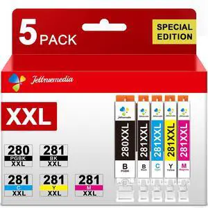 PGI-280XXL CLI-281XXL Ink Cartridges Compatible with Canon 280 281, 5PK | Compatible for Canon TR8622a TR8620a TS9521C TS9520 TR8600 TR8620 TS702a TR8622 TR8520 TS6320 Printers PGI-280XXL CLI-281XXL Ink Cartridges Compatible with Canon 280 281, 5PK | Compatible for Canon TR8622a TR8620a TS9521C TS9520 TR8600 TR8620 TS702a TR8622 TR8520 TS6320 Printers
