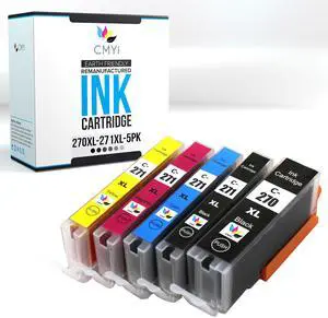 270XL 271XL Replacement Combo Pack Ink Cartridges for Canon PIXMA MG5721, MG5722, MG6820, MG6821, MG6822, MG7700, TS5020, TS6020 Printers (1 PG Black, 1 Black, 1 Cyan, 1 Magenta, 1 Yellow) 270XL 271XL Replacement Combo Pack Ink Cartridges for Canon PIXMA MG5721, MG5722, MG6820, MG6821, MG6822, MG7700, TS5020, TS6020 Printers (1 PG Black, 1 Black, 1 Cyan, 1 Magenta, 1 Yellow)