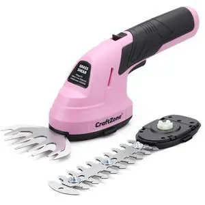 2-in-1 Cordless Grass Shear and Hedge Trimmer - Pink, 8V Handheld Electric Shrub Trimmer/Grass Cutter with Rechargeable Lithium-Ion Battery and Type-C Charging Cable 2-in-1 Cordless Grass Shear and Hedge Trimmer - Pink, 8V Handheld Electric Shrub Trimmer/Grass Cutter with Rechargeable Lithium-Ion Battery and Type-C Charging Cable