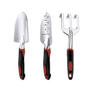 Garden Tool Set, 3 Piece Gardening Tools Includes Garden Trowel, Transplant Trowel and Hand Rake with Non-Slip Ergonomic Handle, Heavy Duty Garden Kit for Planting, Garden Gifts, Red Garden Tool Set, 3 Piece Gardening Tools Includes Garden Trowel, Transplant Trowel and Hand Rake with Non-Slip Ergonomic Handle, Heavy Duty Garden Kit for Planting, Garden Gifts, Red