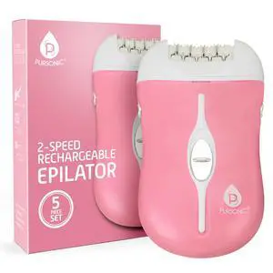 Fe120P Cordless Epilator with 40 Tweezers - Rechargeable 2 Speed Epilators Hair Removal for Women - Compact Hair Removal Device for Arms, Legs, Underarms & Bikini Area (Pink) Fe120P Cordless Epilator with 40 Tweezers - Rechargeable 2 Speed Epilators Hair Removal for Women - Compact Hair Removal Device for Arms, Legs, Underarms & Bikini Area (Pink)