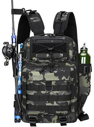 Fishing Tackle Backpack, Portable Fishing Tackle Storage Bag, Multifuction Large-Capacity Sling Bag, Fishing Gear Bags, (Dark Night Camouflage) Fishing Tackle Backpack, Portable Fishing Tackle Storage Bag, Multifuction Large-Capacity Sling Bag, Fishing Gear Bags, (Dark Night Camouflage)