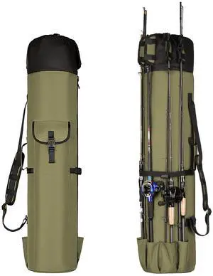 Fishing Rod Bag Fishing Rod Case, Durable Folding 900D Oxford Fabric Portable Large Capacity Waterproof, Fishing Gear for Men Fishing Gift for Men Boys, Green Fishing Rod Bag Fishing Rod Case, Durable Folding 900D Oxford Fabric Portable Large Capacity Waterproof, Fishing Gear for Men Fishing Gift for Men Boys, Green