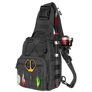 Fishing Backpack Small Fishing Tackle Storage Bag with 3 Methods of Carrying Large Capacity Sling Backpack for Outdoor Hiking Travel Hunting (Black) Fishing Backpack Small Fishing Tackle Storage Bag with 3 Methods of Carrying Large Capacity Sling Backpack for Outdoor Hiking Travel Hunting (Black)