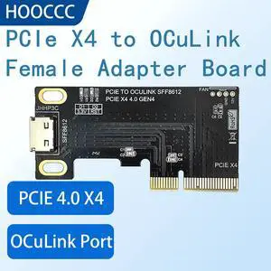HOOCCC PCIe 4.0 x4 to OCuLink SFF-8612 Adapter Card, Gen4 External GPU eGPU Expansion Board with Full & Low Profile Brackets, Compatible with SFF-8611 Cable, Backward Compatible with PCIe 3.0 P3C HOOCCC PCIe 4.0 x4 to OCuLink SFF-8612 Adapter Card, Gen4 External GPU eGPU Expansion Board with Full & Low Profile Brackets, Compatible with SFF-8611 Cable, Backward Compatible with PCIe 3.0 P3C