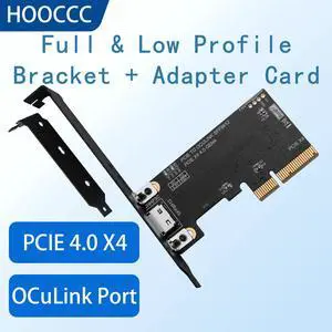 HOOCCC PCIe 4.0 x4 to OCuLink SFF-8612 Adapter Card, Gen4 External GPU eGPU Expansion Board with Full & Low Profile Brackets, Compatible with SFF-8611 Cable, Backward Compatible with PCIe 3.0 HOOCCC PCIe 4.0 x4 to OCuLink SFF-8612 Adapter Card, Gen4 External GPU eGPU Expansion Board with Full & Low Profile Brackets, Compatible with SFF-8611 Cable, Backward Compatible with PCIe 3.0