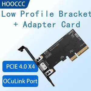 HOOCCC PCIe 4.0 x4 to OCuLink SFF-8612 Adapter Card, Gen4 External GPU eGPU Expansion Board with Full & Low Profile Brackets, Compatible with SFF-8611 Cable, Backward Compatible with PCIe 3.0 P3C HOOCCC PCIe 4.0 x4 to OCuLink SFF-8612 Adapter Card, Gen4 External GPU eGPU Expansion Board with Full & Low Profile Brackets, Compatible with SFF-8611 Cable, Backward Compatible with PCIe 3.0 P3C