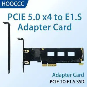 HOOCCC PCIe 5.0 x4 to E1.S SSD Adapter Card, Up to 10000MB/s, with Heatsink & Full-Height/Half-Height Brackets, 6-Layer PCB, Compatible with PCIe 5.0/4.0/3.0 Slots (E1.S SSD Not Included) HOOCCC PCIe 5.0 x4 to E1.S SSD Adapter Card, Up to 10000MB/s, with Heatsink & Full-Height/Half-Height Brackets, 6-Layer PCB, Compatible with PCIe 5.0/4.0/3.0 Slots (E1.S SSD Not Included)