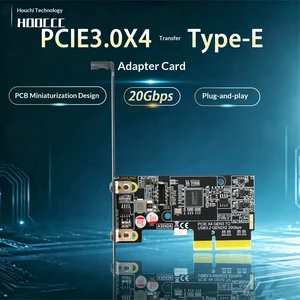 HOOCCC PCIe x4 to Type-E Adapter Card, USB 3.2 Gen 2x2 20Gbps, ASM3242, Full & Low Profile Brackets HOOCCC PCIe x4 to Type-E Adapter Card, USB 3.2 Gen 2x2 20Gbps, ASM3242, Full & Low Profile Brackets