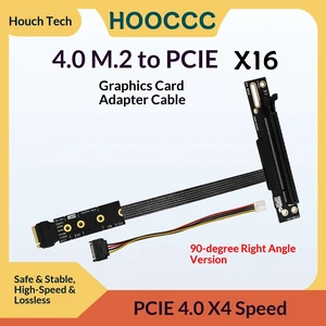 HOOCCC M.2 NVMe to PCIe 4.0 x16 Graphics Card Adapter Cable, M-Key to PCIe X16 Extension Riser 90 degrees 30cm HOOCCC M.2 NVMe to PCIe 4.0 x16 Graphics Card Adapter Cable, M-Key to PCIe X16 Extension Riser 90 degrees 30cm