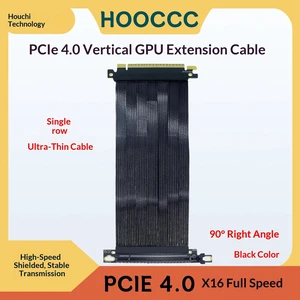 HOOCCC PCIe 4.0 x16 High Speed Flexible Extender Card, EMI Shielded 30AWG, TPE Cable Sleeves, Pcie 4.0 Riser Compatible with 4090 4080 4070 3090 and PCIe 3.0 HOOCCC PCIe 4.0 x16 High Speed Flexible Extender Card, EMI Shielded 30AWG, TPE Cable Sleeves, Pcie 4.0 Riser Compatible with 4090 4080 4070 3090 and PCIe 3.0