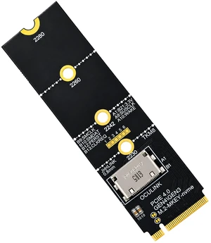 HOOCCC M.2 NVMe to OCuLink Adapter, PCIe 4.0 x4 Up to 64Gbps, M-Key SFF-8612 Converter for eGPU Dock TKM8 HOOCCC M.2 NVMe to OCuLink Adapter, PCIe 4.0 x4 Up to 64Gbps, M-Key SFF-8612 Converter for eGPU Dock TKM8