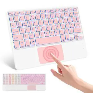 Backlit Bluetooth Touchpad Keyboard for iPad Pro/Air/Mini, Ultra-Slim Rechargeable Wireless Keyboard and Mouse for iPhone 15/14/13 Pro/Samsung/Tablet/PC/Laptop/iOS/Windows/Android, PK Backlit Bluetooth Touchpad Keyboard for iPad Pro/Air/Mini, Ultra-Slim Rechargeable Wireless Keyboard and Mouse for iPhone 15/14/13 Pro/Samsung/Tablet/PC/Laptop/iOS/Windows/Android, PK