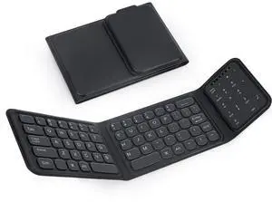 Foldable Bluetooth Keyboard, Folding Wireless Keyboard with Trackpad and Numeric Keypad, Portable Travel Keyboards for iPad Tablet Smartphone Laptop PC Windows iOS Android, Black Foldable Bluetooth Keyboard, Folding Wireless Keyboard with Trackpad and Numeric Keypad, Portable Travel Keyboards for iPad Tablet Smartphone Laptop PC Windows iOS Android, Black