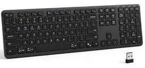 Wireless Bluetooth Keyboard, Full Size Multi-Device Keyboard for PC, Laptop Wireless Bluetooth Keyboard, Full Size Multi-Device Keyboard for PC, Laptop