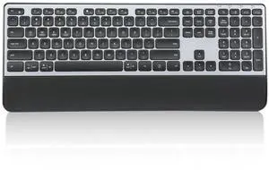 Wireless Keyboard, Rechargeable Full Size Multi-Device Bluetooth Keyboard with Wrist Rest, 3-Level Backlit, for Computer, Laptop, Tablet, Smartphone, Office,US Layout Wireless Keyboard, Rechargeable Full Size Multi-Device Bluetooth Keyboard with Wrist Rest, 3-Level Backlit, for Computer, Laptop, Tablet, Smartphone, Office,US Layout