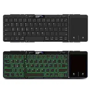 Foldable Bluetooth Keyboard with Trackpad, RGB Backlight, Portable,Full-Size Rechargeable Travel Keyboard with Lockable Fold for iPad/iPhone/Smartphone/Tablet/PC/Laptop (with touchpad) Foldable Bluetooth Keyboard with Trackpad, RGB Backlight, Portable,Full-Size Rechargeable Travel Keyboard with Lockable Fold for iPad/iPhone/Smartphone/Tablet/PC/Laptop (with touchpad)