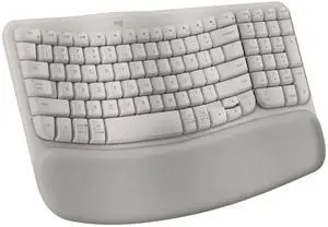 Wave Keys Wireless Ergonomic Keyboard with Cushioned Palm - Sand Wave Keys Wireless Ergonomic Keyboard with Cushioned Palm - Sand