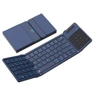 Pocket Foldable Wireless Keyboard with Touchpad Number Pad for Travel Trip Meeting for Tablets Fold Phone Laptop PC, Full Size (Small) Magnetic Folding Keyboard (Blue) Pocket Foldable Wireless Keyboard with Touchpad Number Pad for Travel Trip Meeting for Tablets Fold Phone Laptop PC, Full Size (Small) Magnetic Folding Keyboard (Blue)