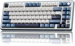 X87 Gasket Mechanical Keyboard, 75% Wireless Gaming Keyboard with Touchable X-Plate & Volume Knob, Bluetooth/2.4GHz/Wired, Hot Swappable RGB Backlit (Blue, Tactile Beige Switch) X87 Gasket Mechanical Keyboard, 75% Wireless Gaming Keyboard with Touchable X-Plate & Volume Knob, Bluetooth/2.4GHz/Wired, Hot Swappable RGB Backlit (Blue, Tactile Beige Switch)