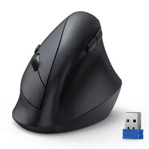 Ergonomic Mouse, Vertical Wireless Mouse 2.4G, Computer Mouse with 6 Adjustable 4800 DPI, Quiet Clicks Optical Mice, USB A Receiver, 6 Buttons for Laptop, Desktop, PC - Black Ergonomic Mouse, Vertical Wireless Mouse 2.4G, Computer Mouse with 6 Adjustable 4800 DPI, Quiet Clicks Optical Mice, USB A Receiver, 6 Buttons for Laptop, Desktop, PC - Black