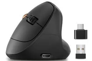 Ergonomic Vertical Wireless Mouse, 57°, Small/Medium Hands, Black Ergonomic Vertical Wireless Mouse, 57°, Small/Medium Hands, Black