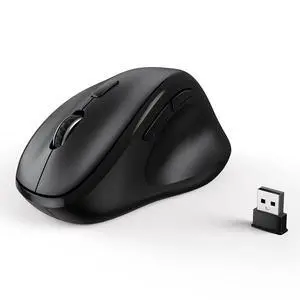 Ergonomic Wireless Mouse with USB Receiver for PC Computer, Laptop and Desktop, Ergo Mouse Vertical with Silent Clicks Long Battery Life, Up to 1600 DPI & 1 AA Battery Powered, Black Ergonomic Wireless Mouse with USB Receiver for PC Computer, Laptop and Desktop, Ergo Mouse Vertical with Silent Clicks Long Battery Life, Up to 1600 DPI & 1 AA Battery Powered, Black