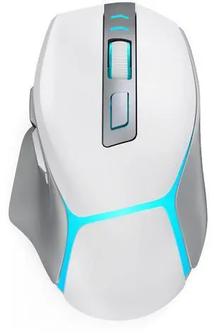 Bluetooth Wireless Gaming Mouse for Mac & iPad, White 12500 DPI RGB Mouse with Tri-Mode (2.4G/USB-C/Wired), Rechargeable Ergonomic Computer Mice for Laptop, PC & Apple Devices Bluetooth Wireless Gaming Mouse for Mac & iPad, White 12500 DPI RGB Mouse with Tri-Mode (2.4G/USB-C/Wired), Rechargeable Ergonomic Computer Mice for Laptop, PC & Apple Devices