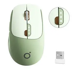Dual-Mode Wireless Mouse with Visible Battery Indicator, Silent Rechargeable Bluetooth & 2.4G Computer Mouse, 1600 DPI, One-Click Desktop Privacy Key, Portable Mice for Laptop/PC/Mac - Green Dual-Mode Wireless Mouse with Visible Battery Indicator, Silent Rechargeable Bluetooth & 2.4G Computer Mouse, 1600 DPI, One-Click Desktop Privacy Key, Portable Mice for Laptop/PC/Mac - Green
