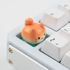 Artisan Cat Keycap for Mechanical Keyboards Esc, Orange Cat, Handmade Resin, 1U Size, MX Switch Compatible, Decorative Design for Gaming and Typing Artisan Cat Keycap for Mechanical Keyboards Esc, Orange Cat, Handmade Resin, 1U Size, MX Switch Compatible, Decorative Design for Gaming and Typing