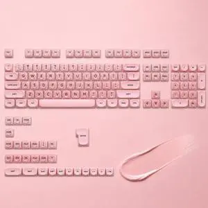 132 Keys PBT Keycaps, Jelly Keycaps Cute Creamy Key caps MOA Profile, MX-Compatible for 61/68/84/87/98/100/104-Key Mechanical Keyboard(Not Included), Pink 132 Keys PBT Keycaps, Jelly Keycaps Cute Creamy Key caps MOA Profile, MX-Compatible for 61/68/84/87/98/100/104-Key Mechanical Keyboard(Not Included), Pink
